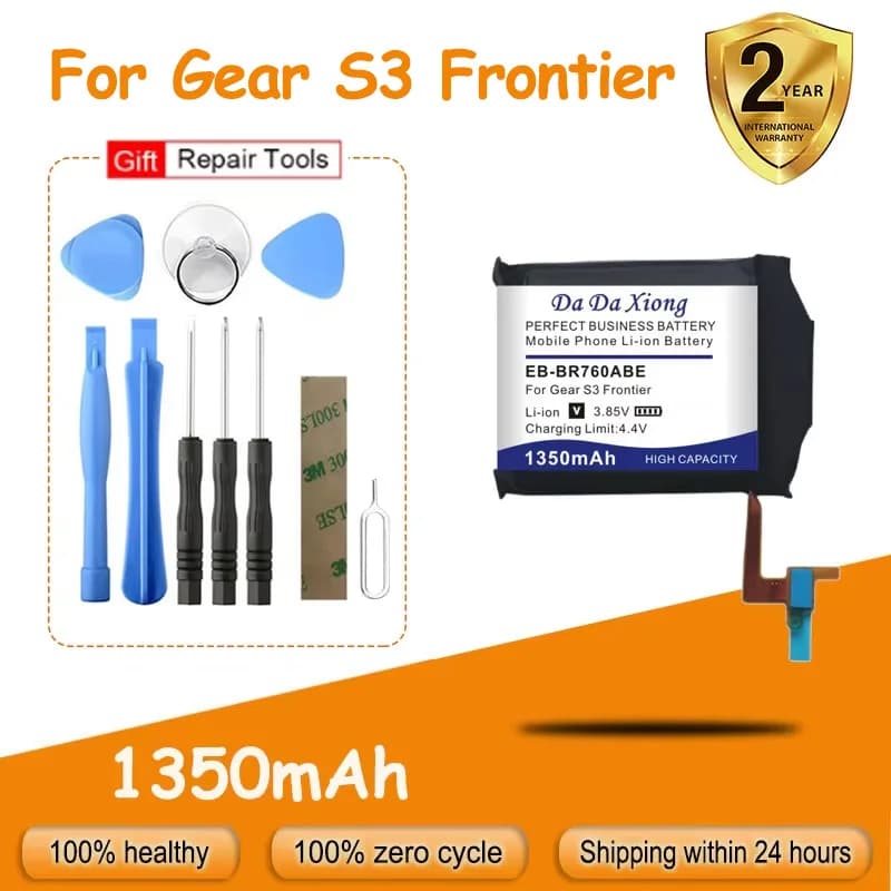 DaDaXiong-Li-Ion Lithium Rechargeable Watch Battery for Samsung Gear S3 Frontier, EB-BR760ABE, 1350mAh, R760, SM-R760, SM-R770