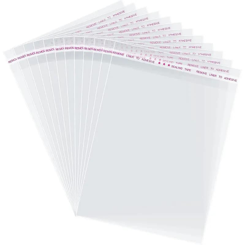 30/50/100pcs Self-Adhesive Transparent Plastic Bags,Various Sizes,OPP Gift Bags,Hair Clips,Storage Bags,Clothing,Sock