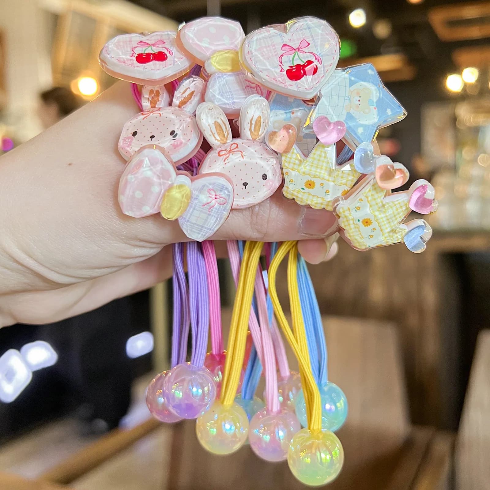 Cute Cartoon Scrunchies Children Girls Kids Elastic Hair Rubber Bands Accessories Tie Hair Ring Rope Headdress Headwear Ornament