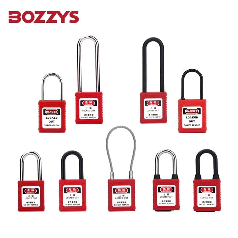BOZZYS Industrial Safety Padlock LOTO Padlocks Lock 38mm Shackle with 2 Keys for Lockout Tagout Kit
