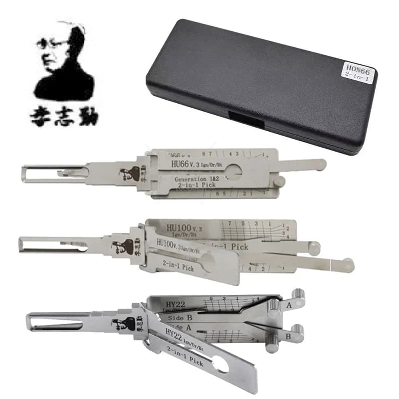 Original Lishi 2-in-1 HU66 HU100 HON66 HU100R HU92 HY22 TOY2 TOY48 HU101 HU162T-8 lishi Pick Tool  Door opening tool Stainless s