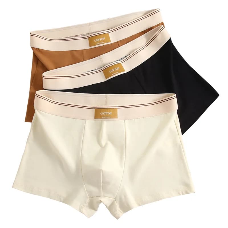 1/3Pcs/Set Solid Colors Men Boxer Shorts Breathable Cotton Men's Underwear Elastic Boyshorts 7A level Antibacterial Male Briefs