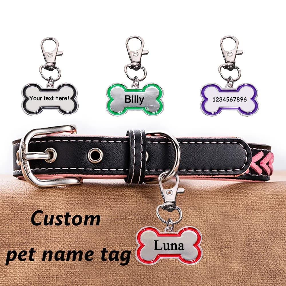 Custom Name Dog Tag For Collar Personalized Name Pets ID Tag Laser Engraving Number Anti-lost Pendant Customized Name Dog Tags
