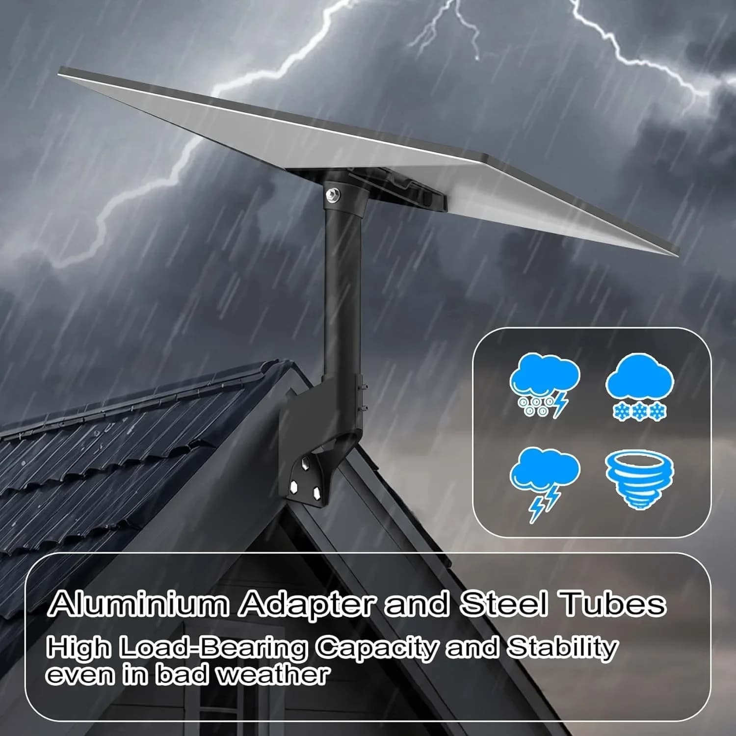 For Starlink Gen3/V3 Standard Dish, 360 Rotatable Roof & Wall Mount Kit, Short Pole Bracket StarLink Satellite Accessory