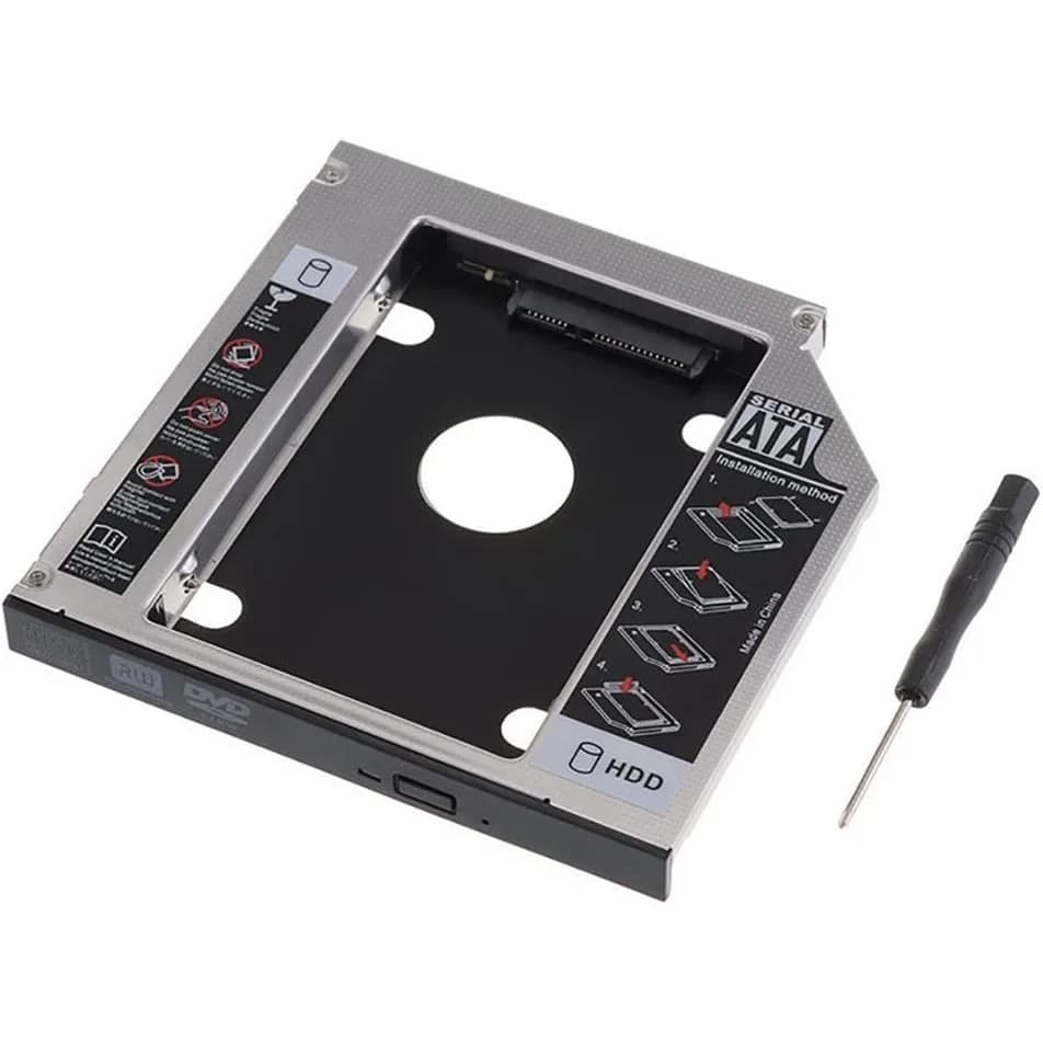 Universal 12.5mm 9.5mm SATA to SATA 2nd SSD HDD Hard Drive Caddy case Adapter Tray Enclosures For DELL HP Lenovo ThinkPad Laptop