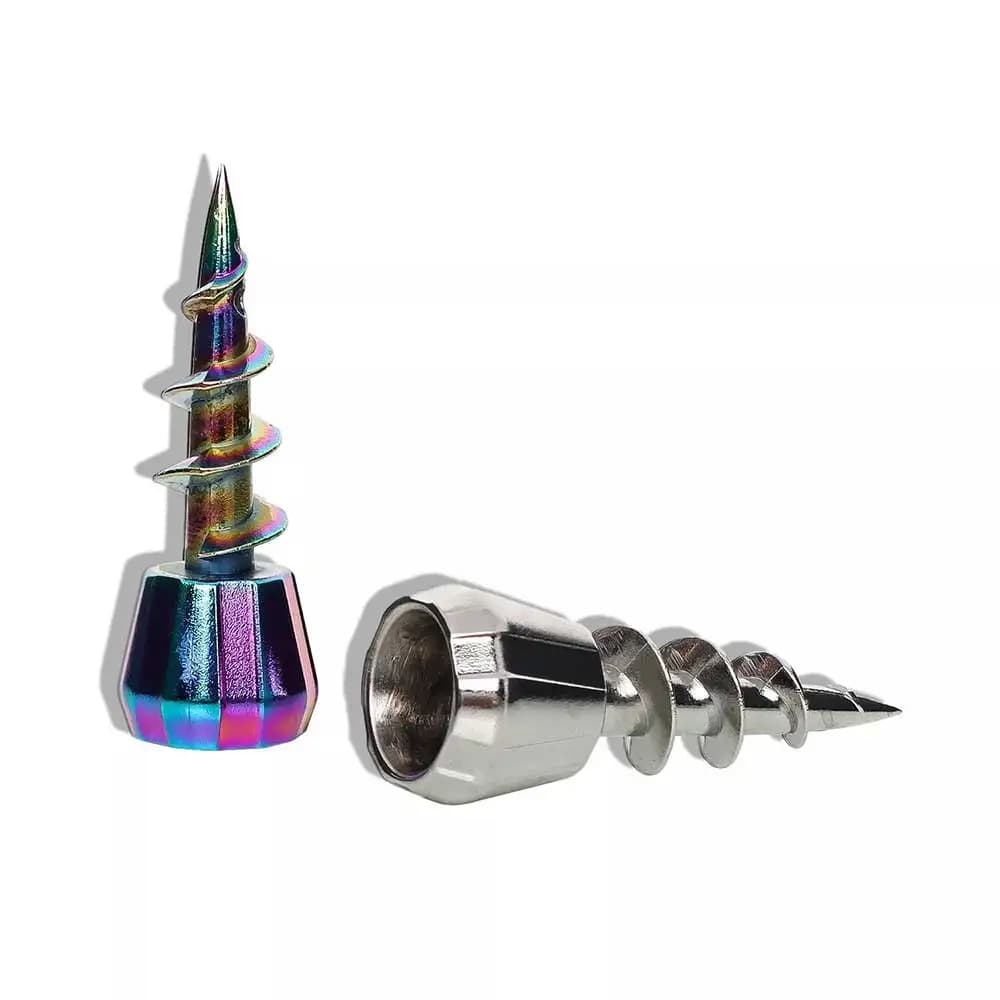1pcs 23mm Metal Screw Spiral Style Head Self-made Metal  DIY Water Smoking Pipe Accessories