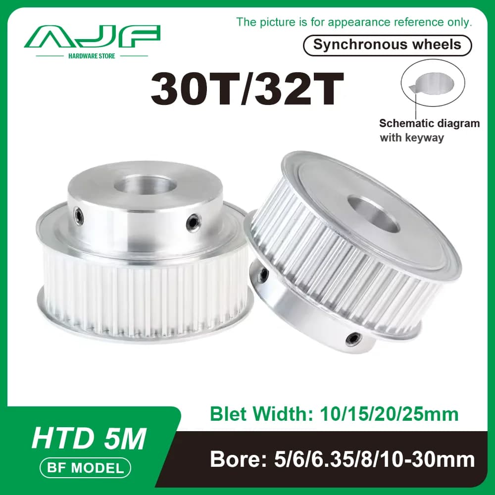 HTD 5M Timing Pulley 30Teeth 32Teeth Bore 5-30mm HTD5M 30T 32T Synchronous Pulley BF Type Belt Width 15/20mm Gear Pulley
