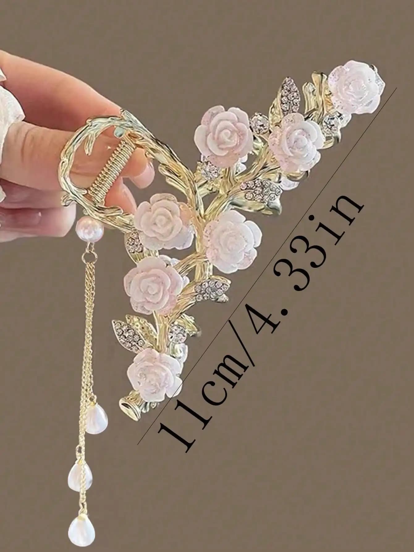 1Pcs Fashion Antique Rose Tassels Hair Claws elegant temperament For Women Girls Party Hair Accessories