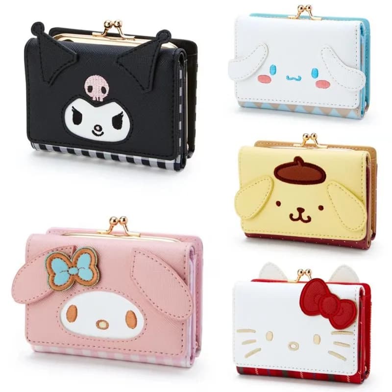 Hello Kitty Coin Purse Creative Small Wallet Wholesale Mini Purses My Melody Kuromi Keychain Wallet Sanrio Purse Kawaii Clutch