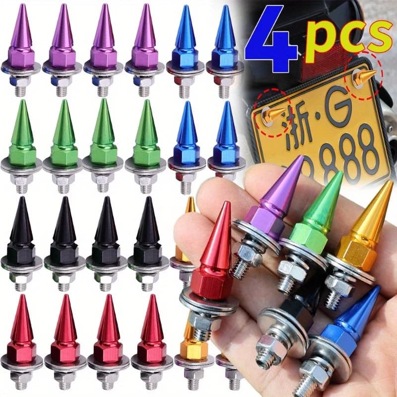 4PCS M6 Threaded Tips Screw Car Modified Fasteners Fender Washer Bumper Engine Screws License Plate Aluminium Alloy Bolts