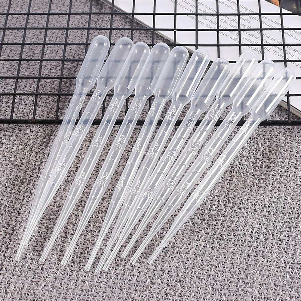 10/100Pcs Plastic Pipettes 3ml Transparent Transfer Pipette Droppers Epoxy Resin Casting Scientific Experiment Liquid Extraction