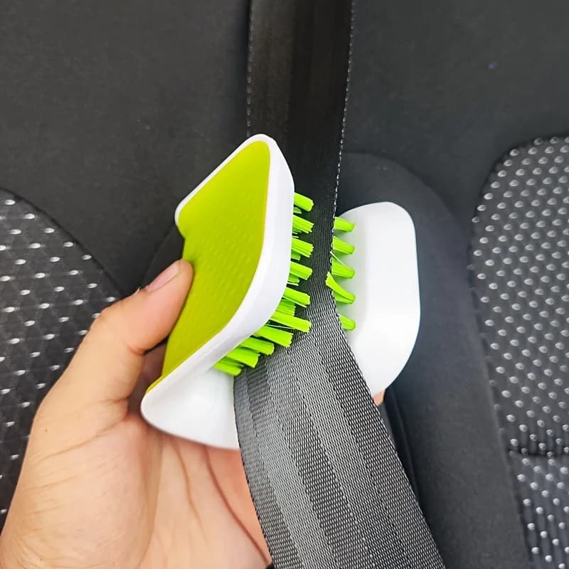 Car Interior Seat Belt Cleaning Brush Special Tool Double-sided U-shaped Folding Tray Sponge Diamond Brush Seat Belt Handguard