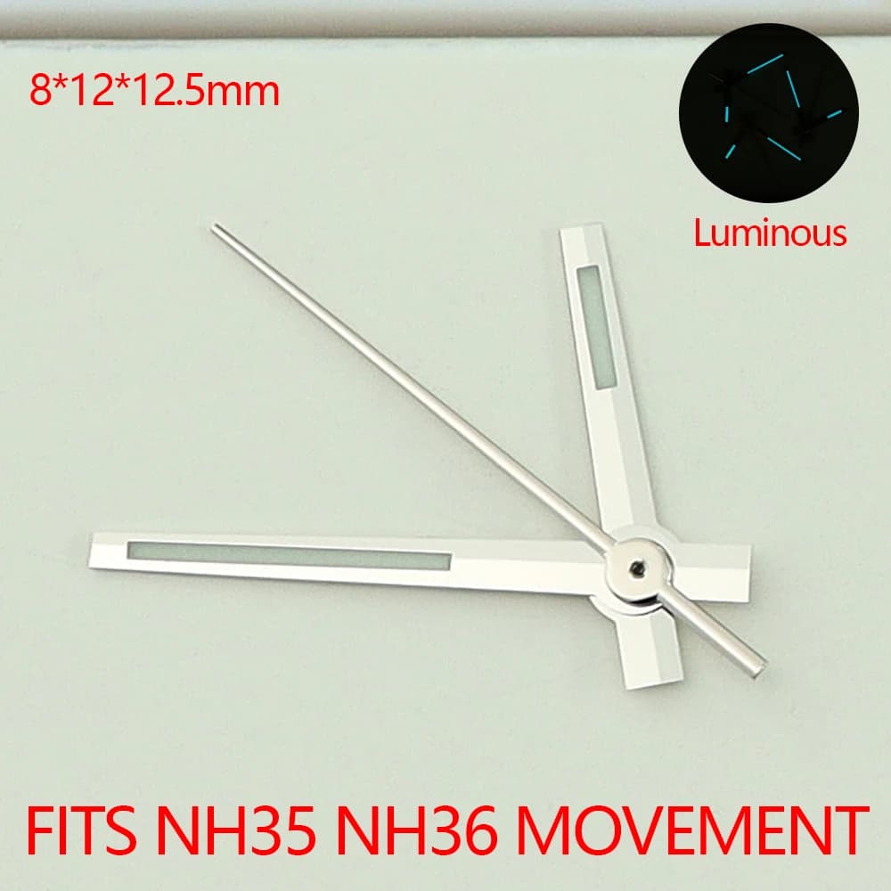 NH35 Watch Hands Needles C3 Lumen Pointer Datejust Hands 8*12*12.5mm Watch Replacement Parts For Seiko NH35 NH36 4R36 Movement
