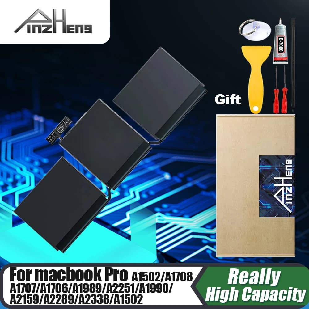 PINZHENG Laptop Battery For Macbook Pro 13'' A1502 A1706 A1989 A2159 A2251 A2289 A2338 A2251 15'' A1493 A1582 A1707 A1819 A1820