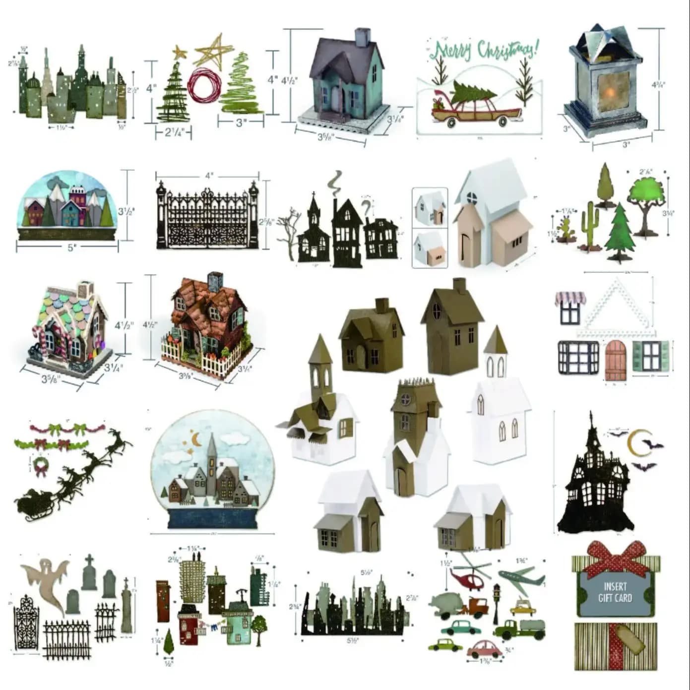 2024 New Metal Cutting Dies Castle House Car Tree Decoration Scrapbooking Emboss Clipbook Template Greeting Card handmad Dies