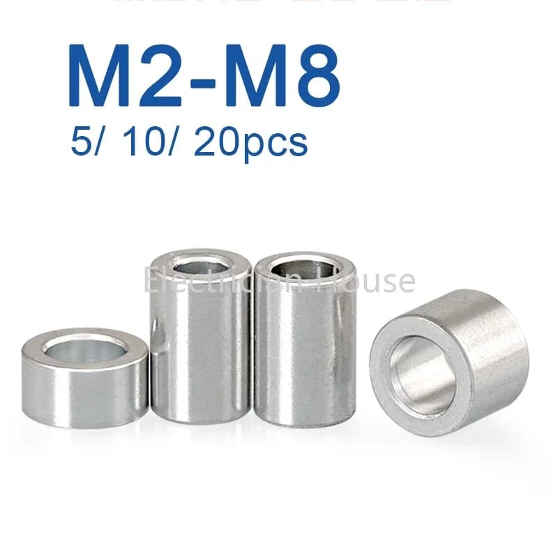5/10/20pcs M3 M4 M5 M6 M8 Aluminum Alloy Flat Washer Gasket CNC Sleeve Non-threaded Stand-off Spacer for RC Model Part
