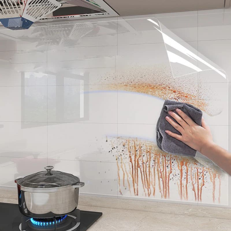 Transparent Wallpaper Kitchen Electrostatic Adsorption Protective Film Oil Proof Wall Sticker Decorative Film Wall Papers Home