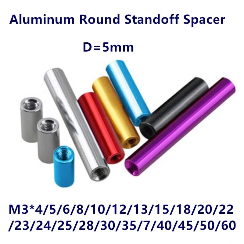 10pcs M3*4-100mm Round Aluminum Standoff Column Rods Aluminum Spacer Spacing Screw for RC Multirotors Anodized Red/Black/Silver