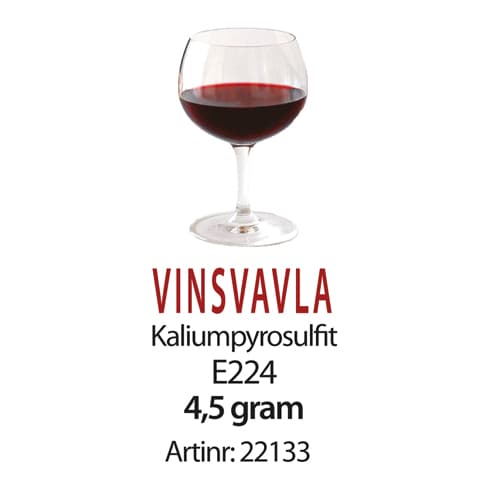 Vinsvavla 4 5 G (E224 kaliumpyrosulfit)
