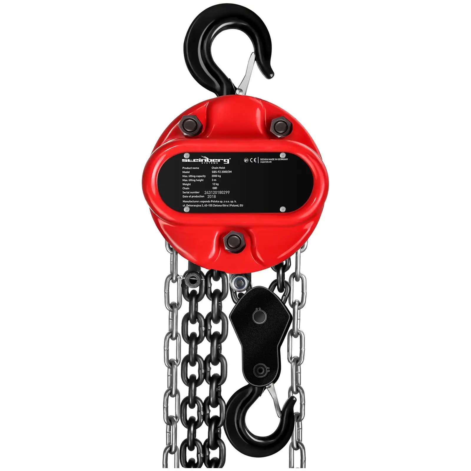 Kedjeblock 2000 kg 3 m -  by Steinberg Systems