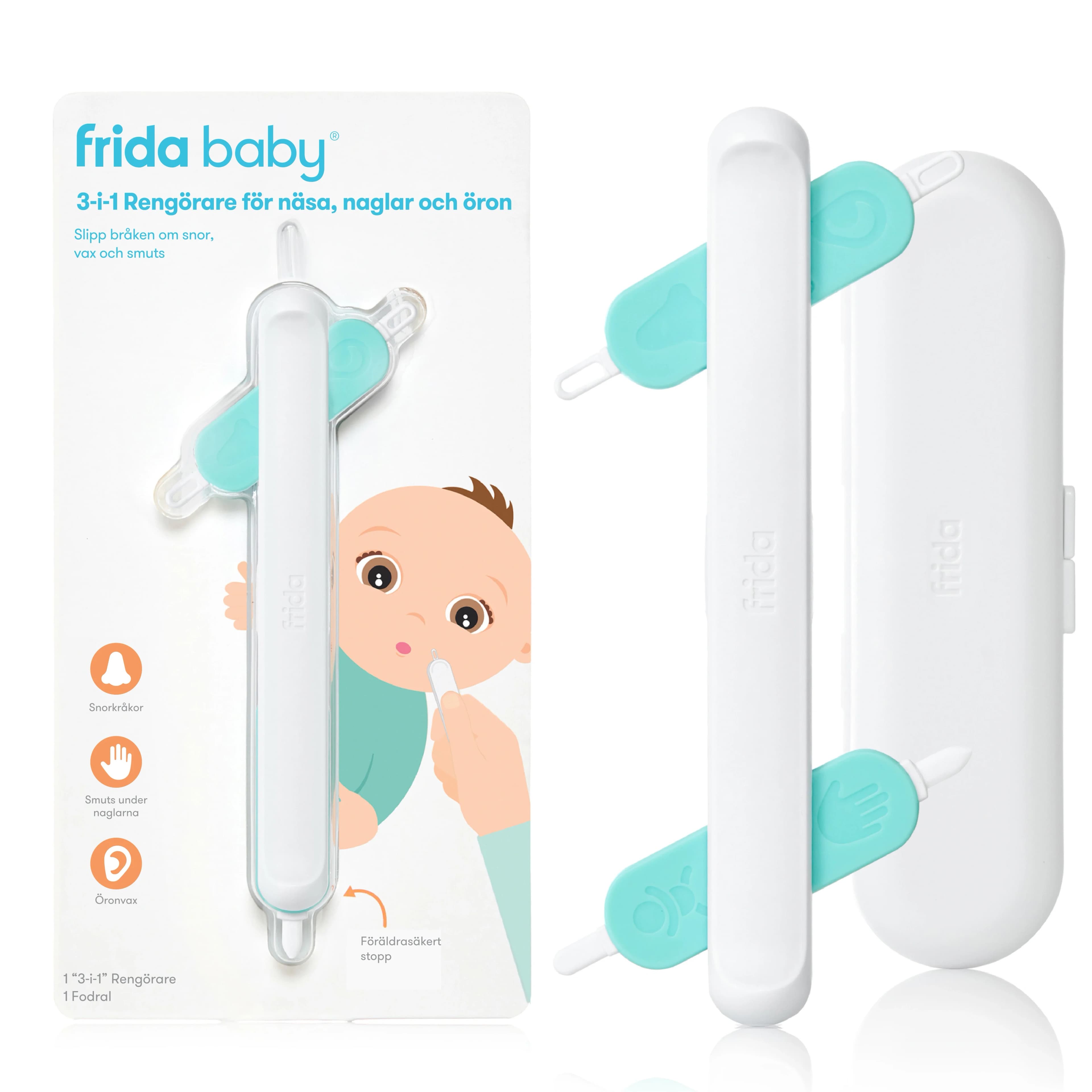 Frida Baby 3-i-1 Rengörare för näsa, naglar och öron