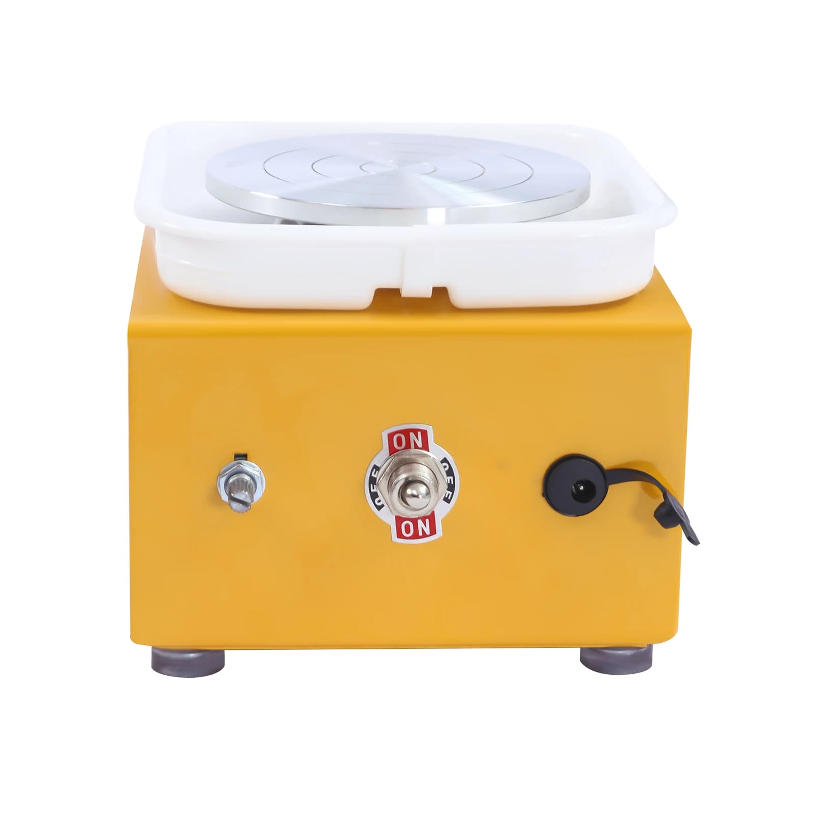 Mini-keramikdrejskiva, elektrisk, 0–2000 varv/min, avtagbar skål, gul
