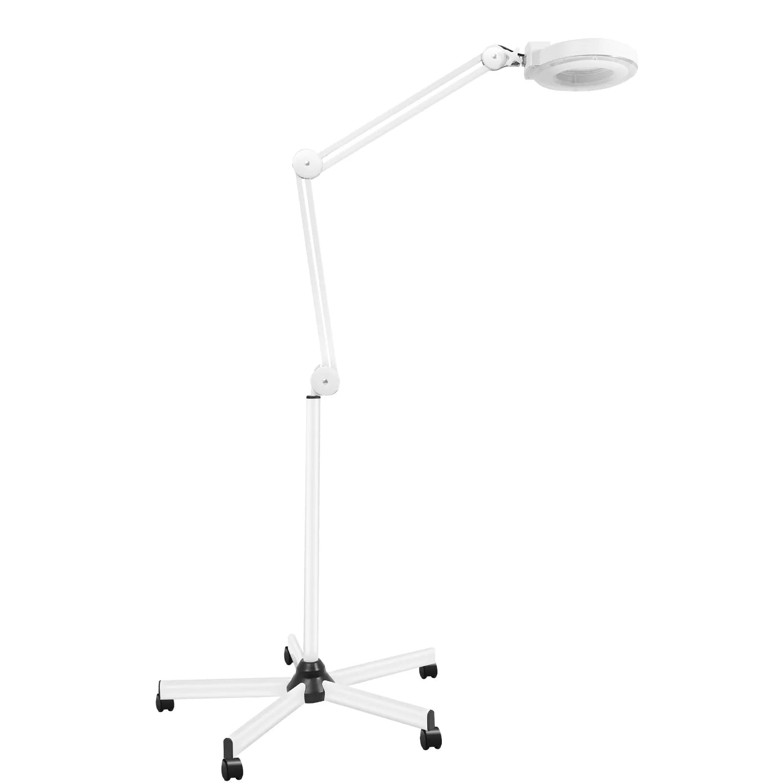 LED-förstoringslampa 10X med ljus och stativ, 22W, vit, för skönhets- & nagelsalonger, sjukhus/kliniker