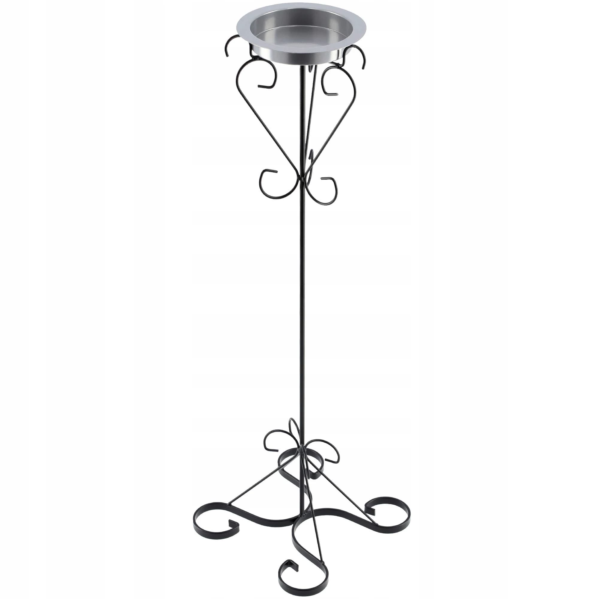 Utomhusaskkopp - Fristående trädgårdsaskkopp - Massiv metall - Retrodesign - Svart