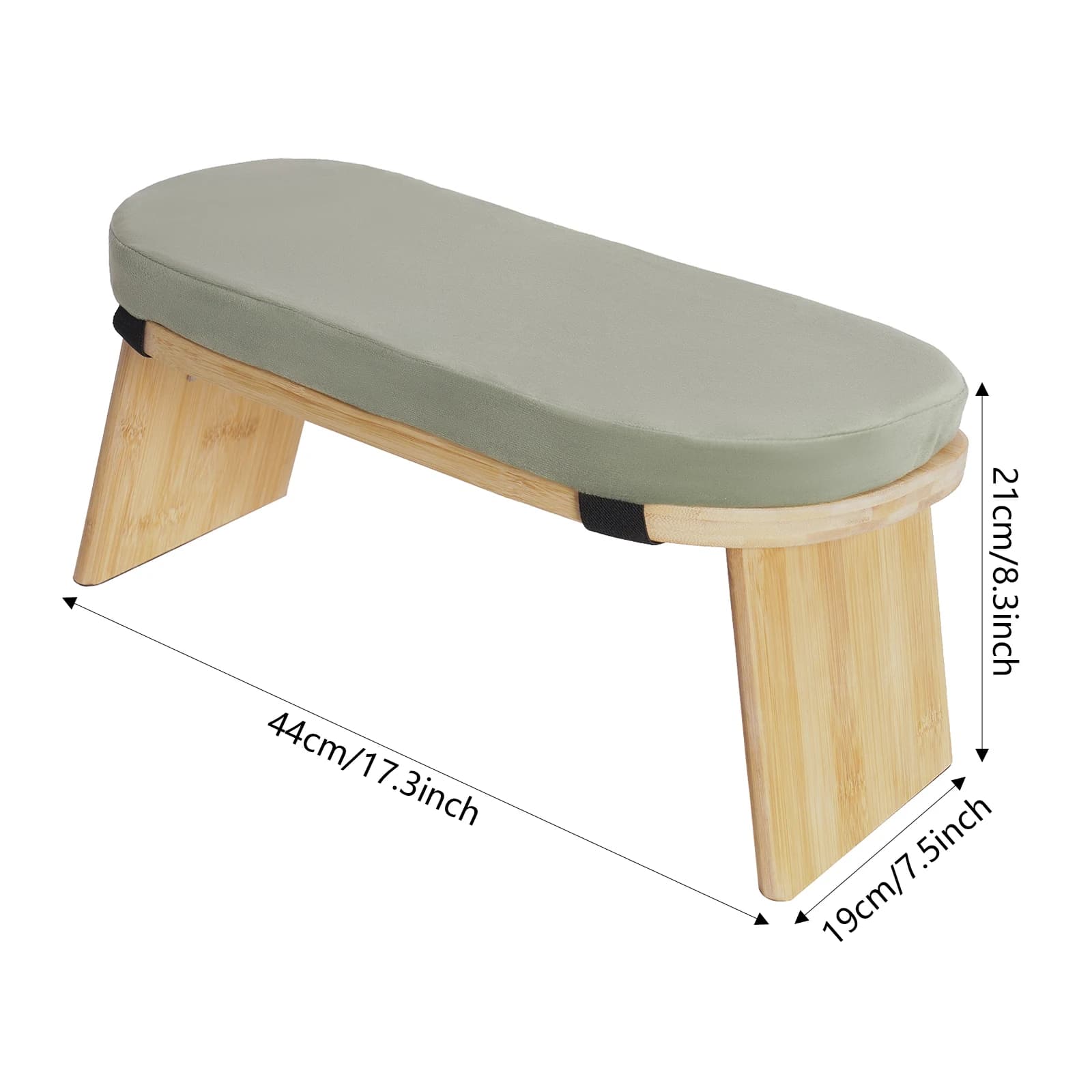 Meditationspall, hopfällbar, ergonomisk, reptålig & stöttålig, grön