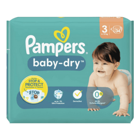 Pampers Baby Dry Blöjor Storlek 3 Midi 34 st (6-10kg)