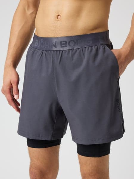 Björn Borg Borg 2 In 1 Shorts Grå, XXL
