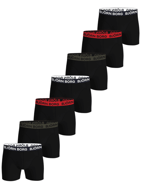Björn Borg Cotton Stretch Boxers 7-pack Svart, S