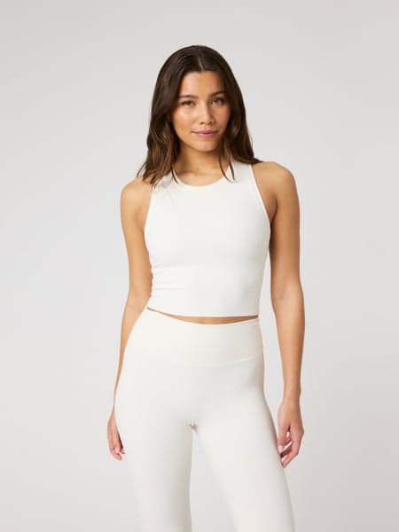 Björn Borg Studio Ribbed Cropped Tank Top Vit, XL