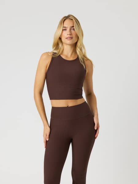 Björn Borg Studio Ribbed Cropped Tank Top Brun, L view 2