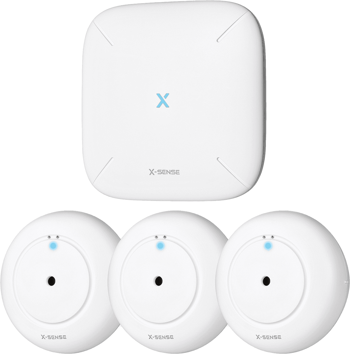 X-Sense SWS54 vattenläckagekit med 3 vattenvarnare - Vattenläckagekit med Basstation och 3 Vattenvarnare