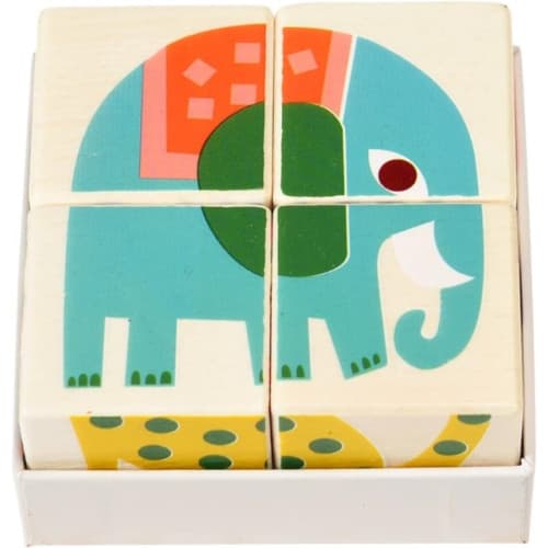 Wooden puzzle cubes - Wild Wonders