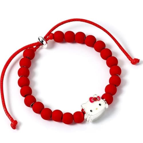 Hello Kitty Red Bead Bracelet with Hello Kitty Charm