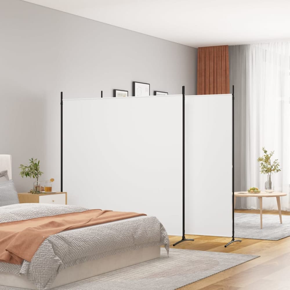 Rumsavdelare 3 paneler vit 525x180 cm tyg