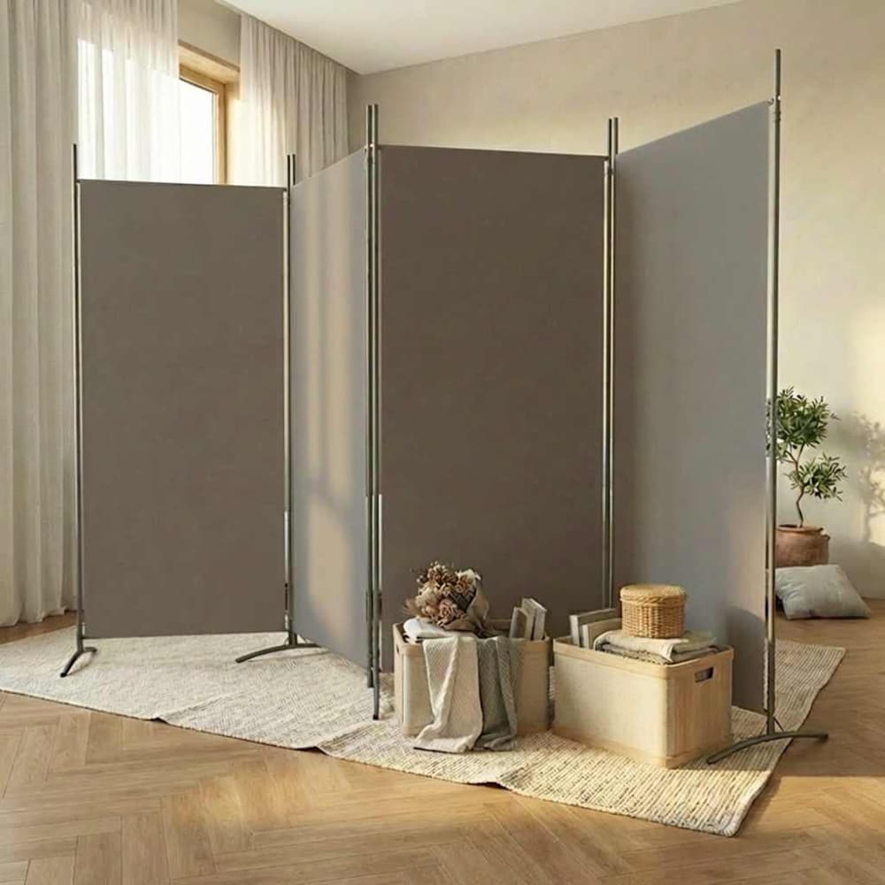 Rumsavdelare 4 paneler antracit 346x180 cm tyg
