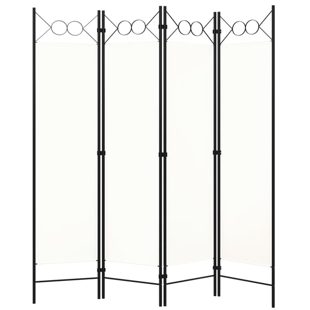 Rumsavdelare 4 paneler vit 160x180 cm