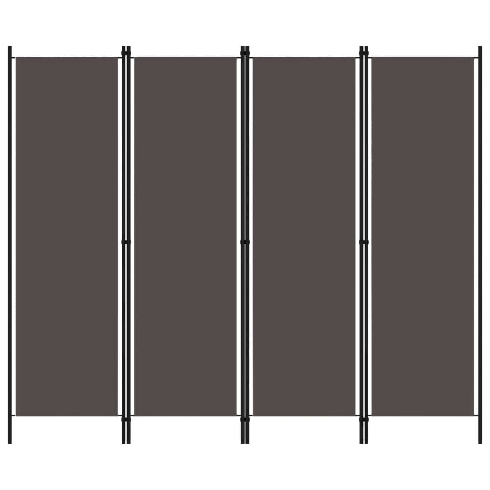 Rumsavdelare 4 paneler antracit 200x180 cm