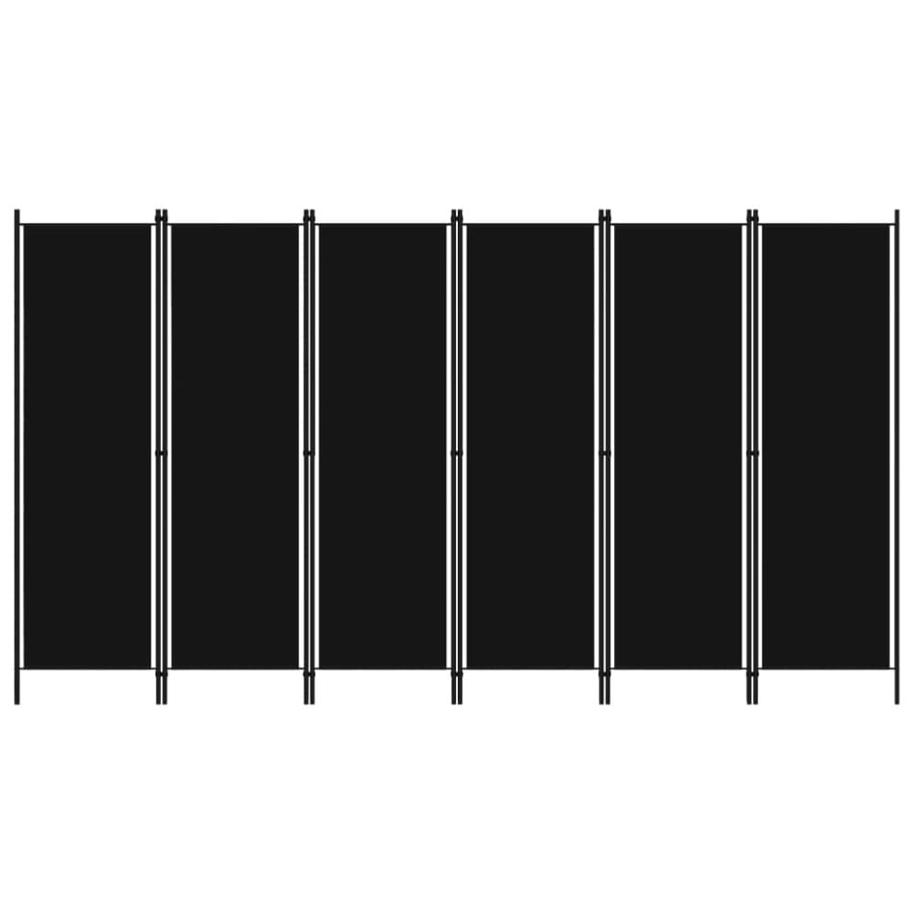 Rumsavdelare 6 paneler svart 300x180 cm