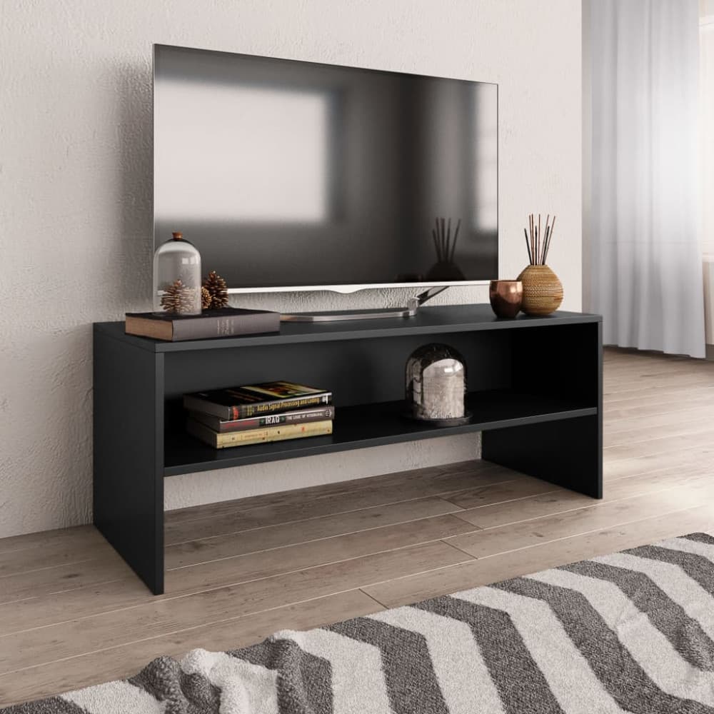 TV-bänk svart 100x40x40 cm konstruerat trä