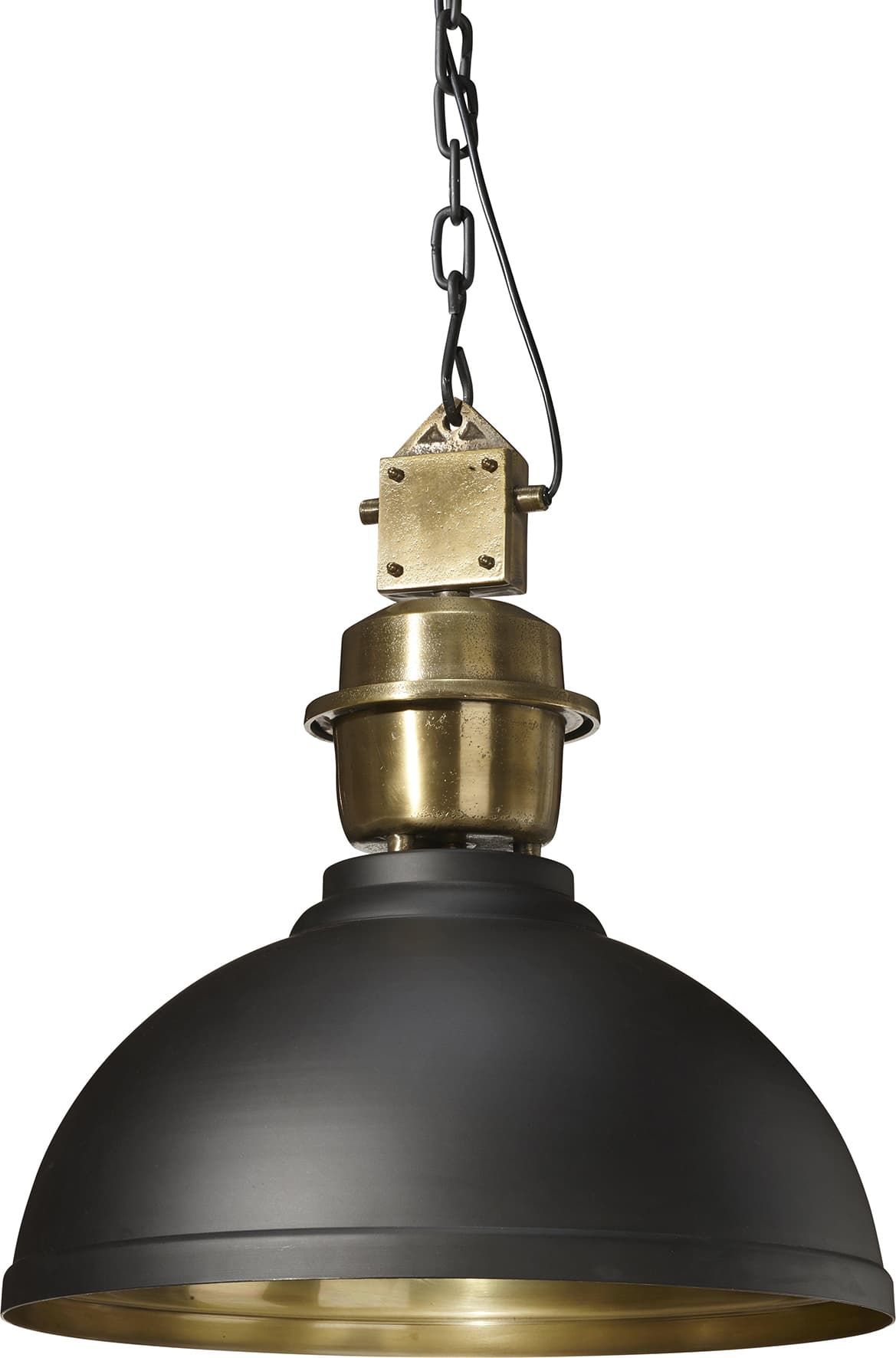 Taklampa Manchester Svart / Mässing 52 cm