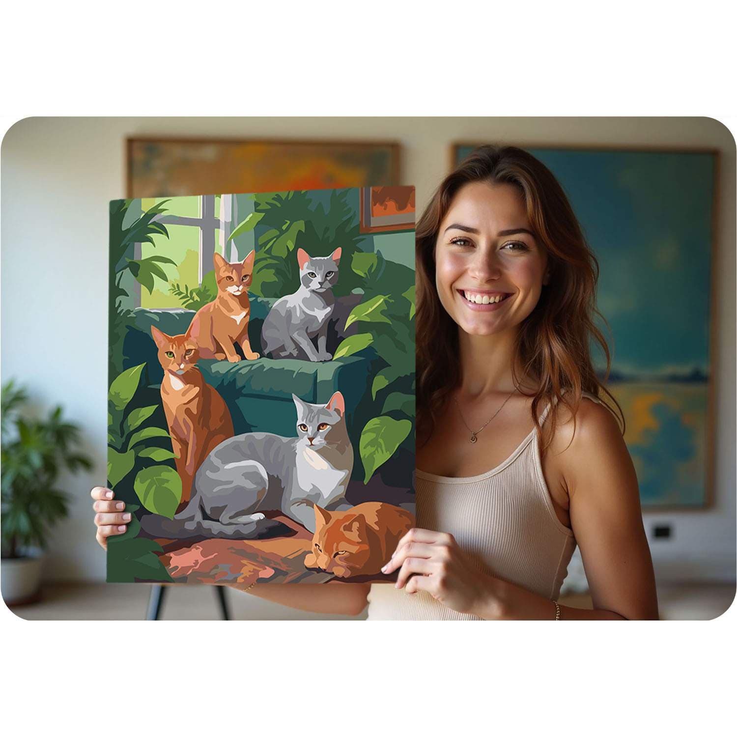 Målning efter siffror 40x50 cm Massido Cats view 2
