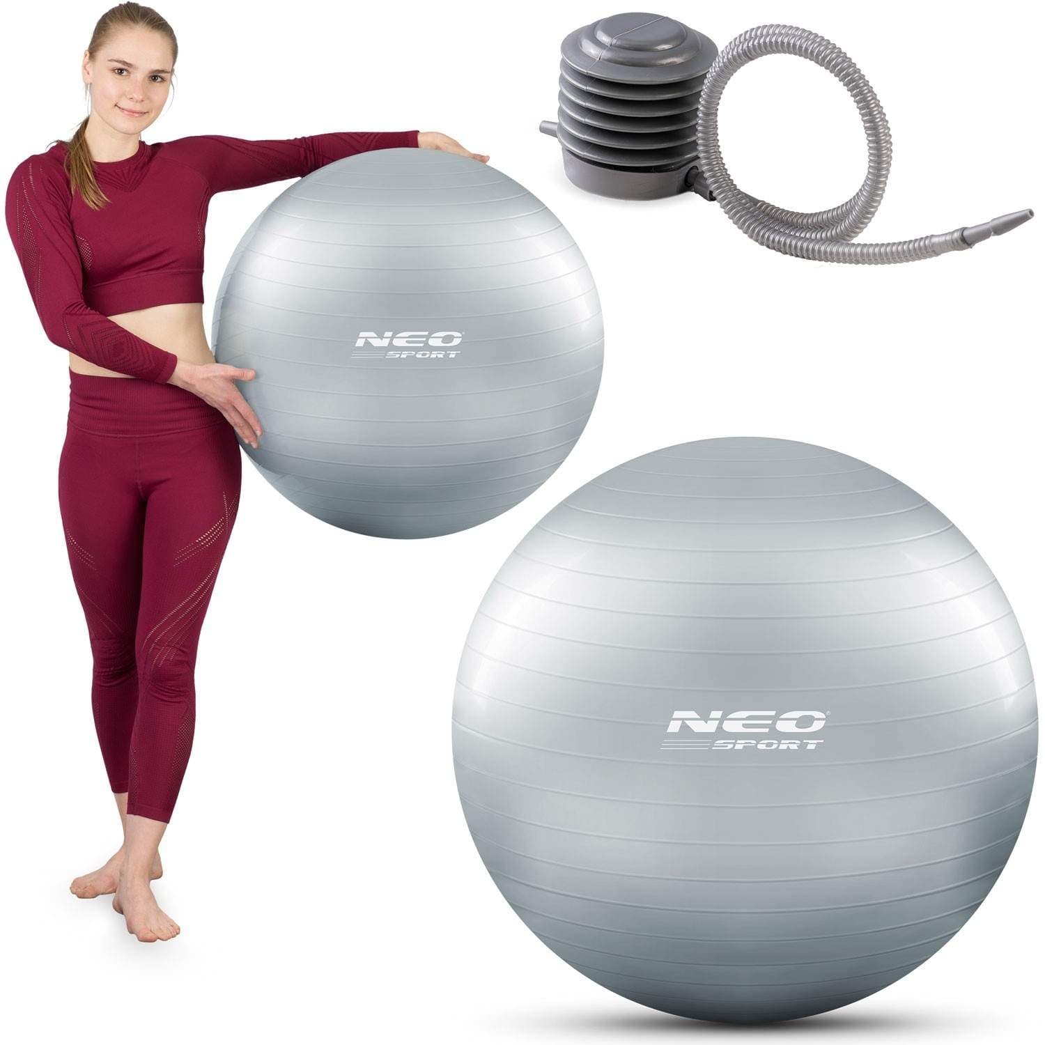 Träningsboll 65 cm NS-951 Silver