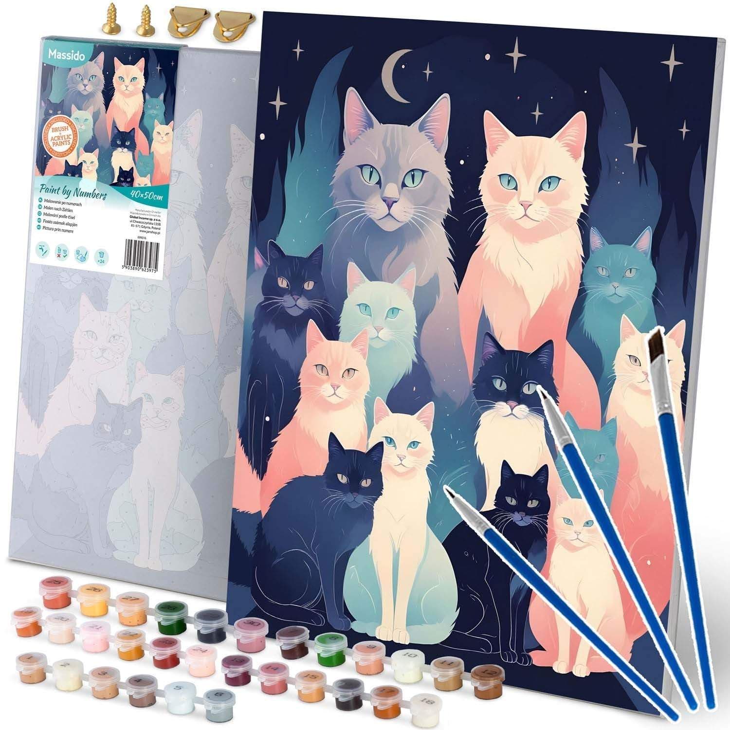 Målning efter siffror 40x50 cm Massido Cats