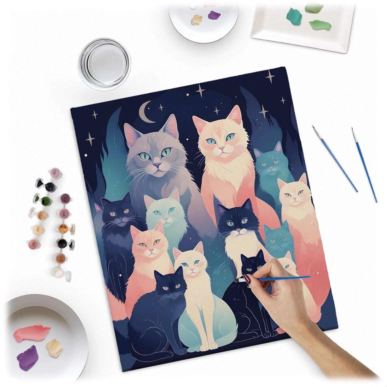 Målning efter siffror 40x50 cm Massido Cats view 2