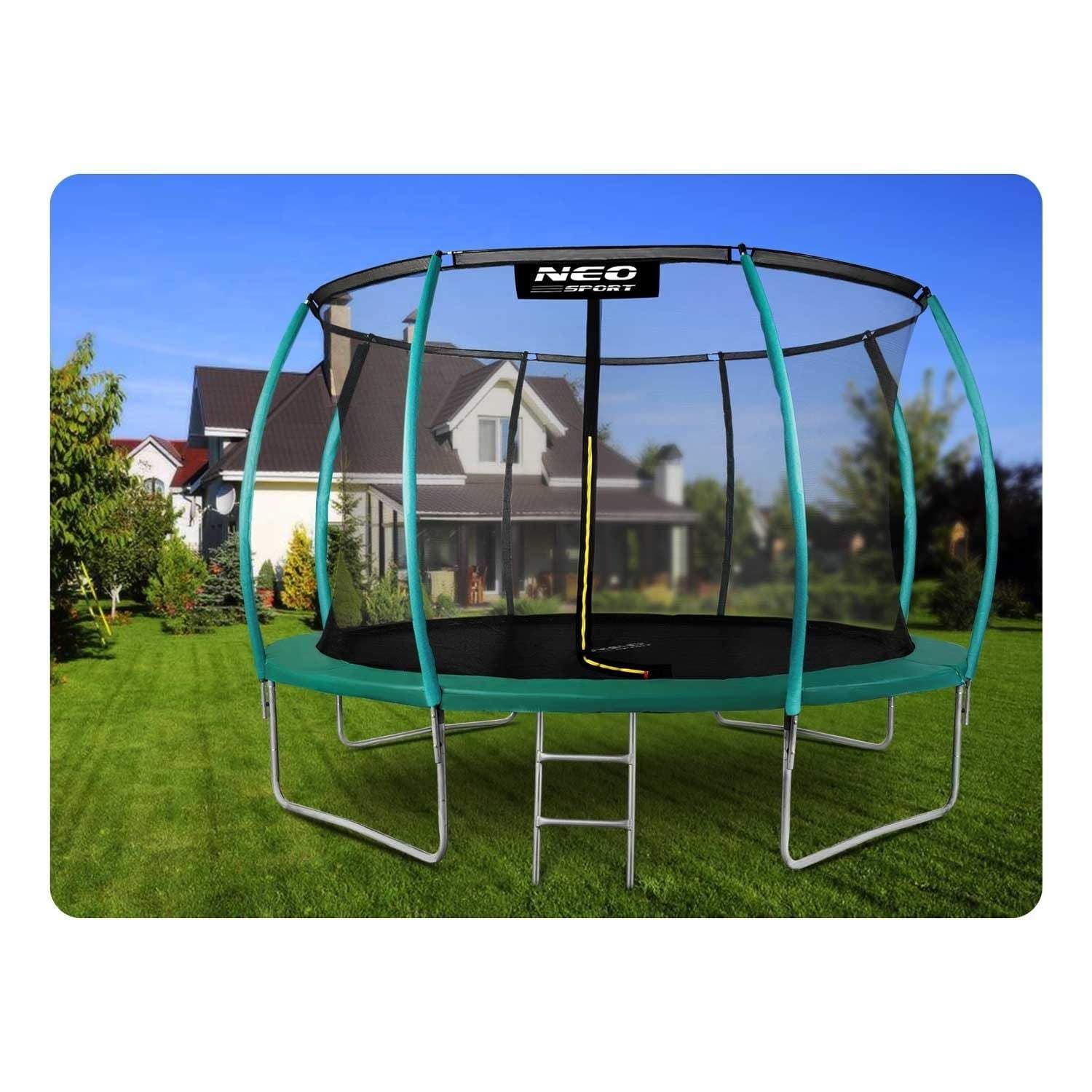 Profilerad trädgårdstrampolin 14ft/435cm med Neo-Sport internt nät view 2