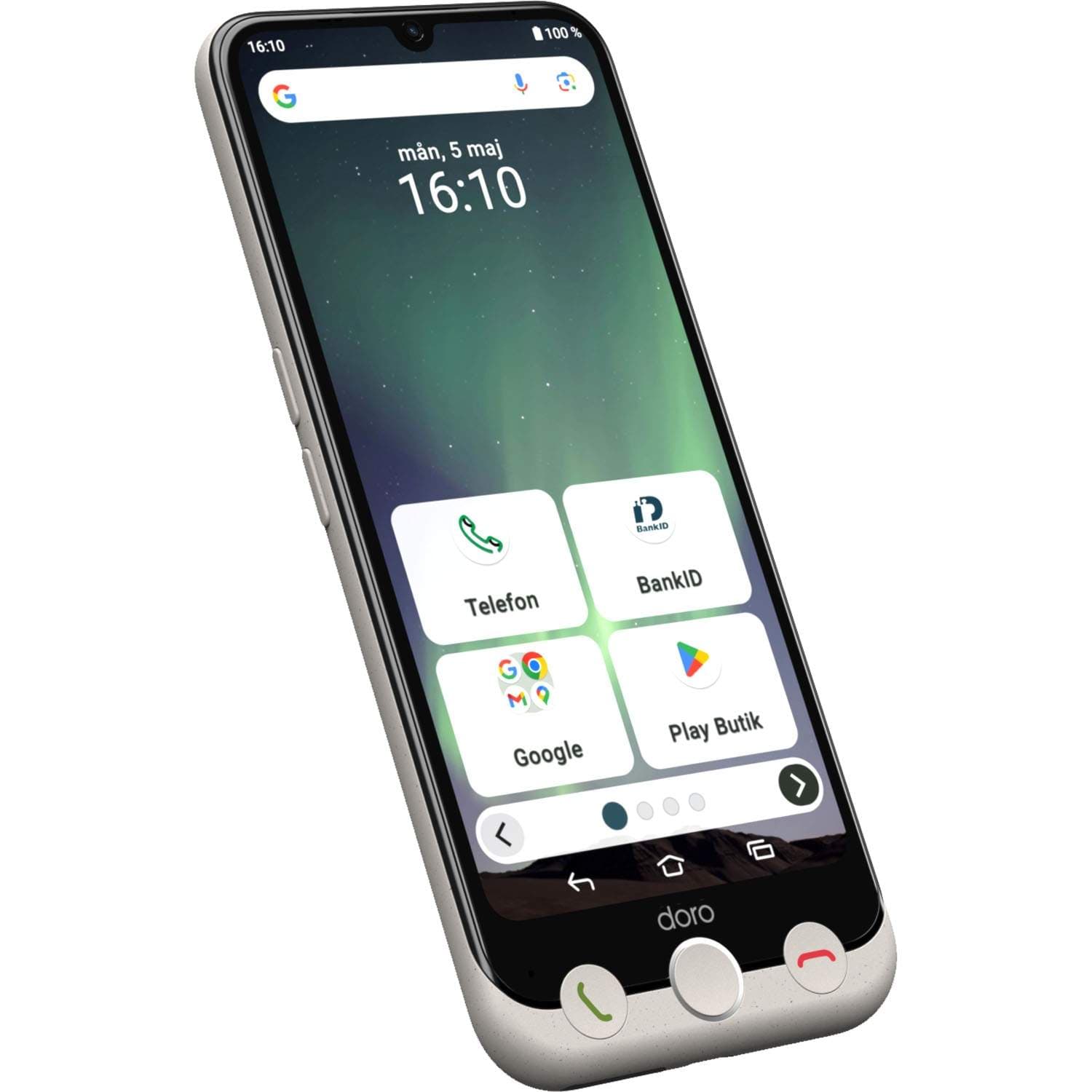 Smartphone 4G med stor skärm och dubbla kameror